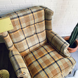 Vintage Plaid Lounge Chair