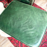 Vintage Hunter Green Nailhead Studded Armchair with Ottoman