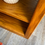 Vintage Oak Bookcase with Adjustable Shelves 64x17x30