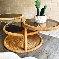 Wrapped Bamboo Three Tiered Coffee Table