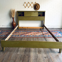 Vintage Avocado Green Full Headboard & Bedframe