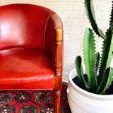 Red Leather Studded Side Chair