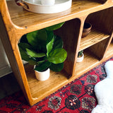 Vintage Solid Oak Shelf Unit - 6 Adjustable Shelves