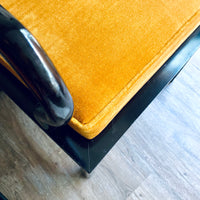 Chinoiserie Sleek Black with Goldenrod Yellow Velvet Seats - 6 Available