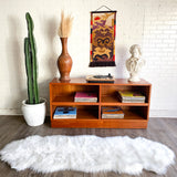 Danish MCM Teak Record Console with Slide Out & Adjustable Shelves