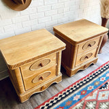 Pair of Bamboo Nightstands