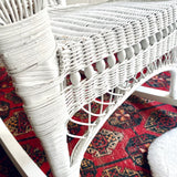 White Wicker Garden Rocker