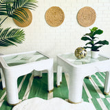 Pair of Palm Beach Regency Side Tables with Gold Accents