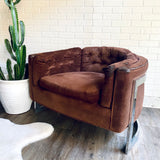 Milo Baughman Brown Velvet Chairs - $375 each