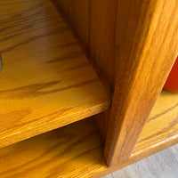 Vintage Oak Bookcase with Adjustable Shelves 64x17x30