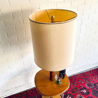 Vintage Gold Chrome MCM Lamp & Side Table