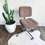 Adjustable Tweed Vintage Rolling Desk Chair