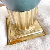 Southwest Brass Emerald  Leather Lamp