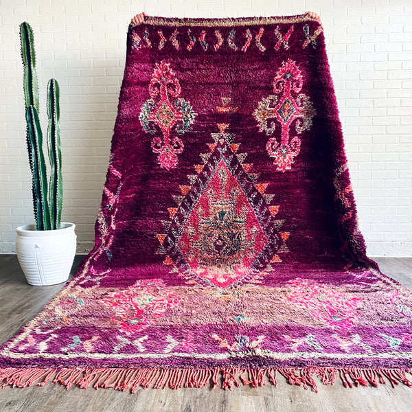 Large Purple Berber Moroccan Rug 6'11" x 9'10"
