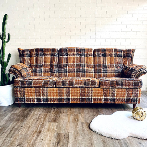 Vintage Plaid Sofa Bed